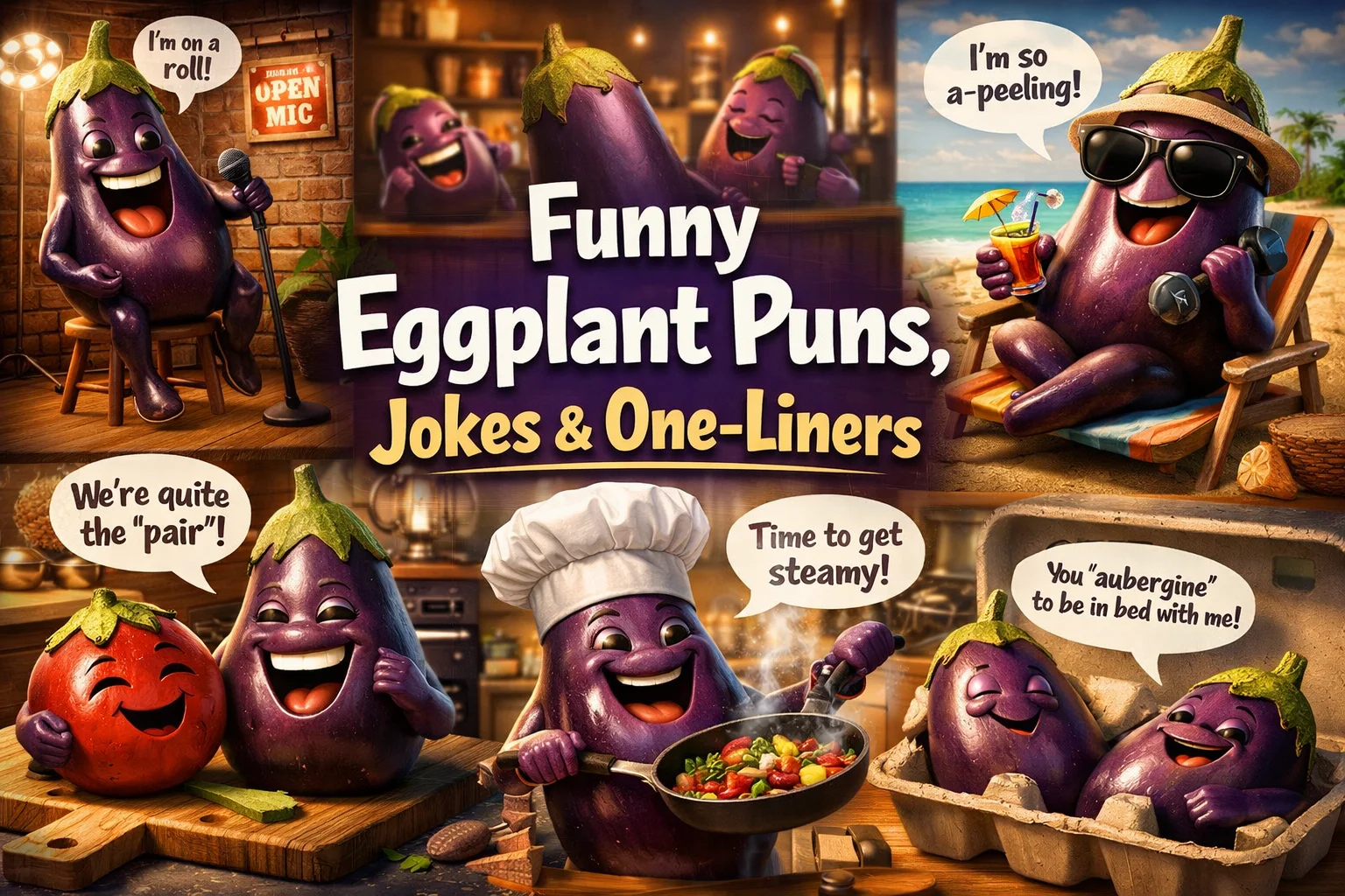 Funny Eggplant Puns, Jokes & One-Liners
