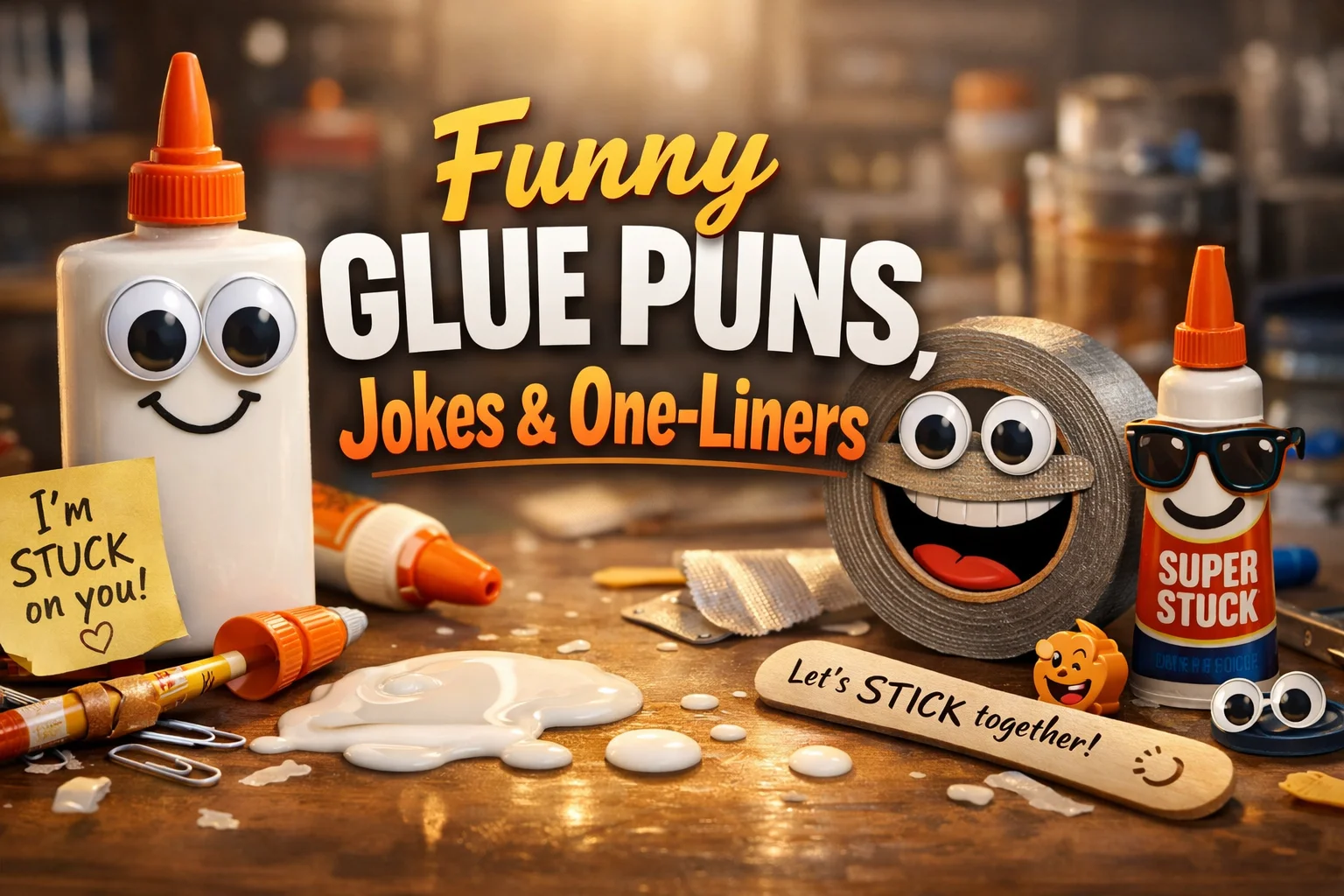 Funny Glue Puns, Jokes & One-Liners