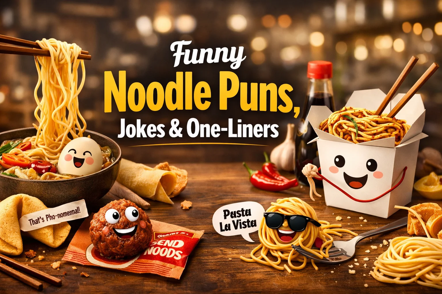 Funny Noodle Puns, Jokes & One-Liners