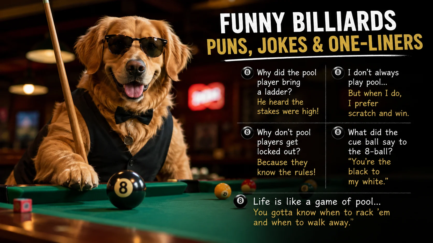 Funny Billiards Puns, Jokes & One-Liners