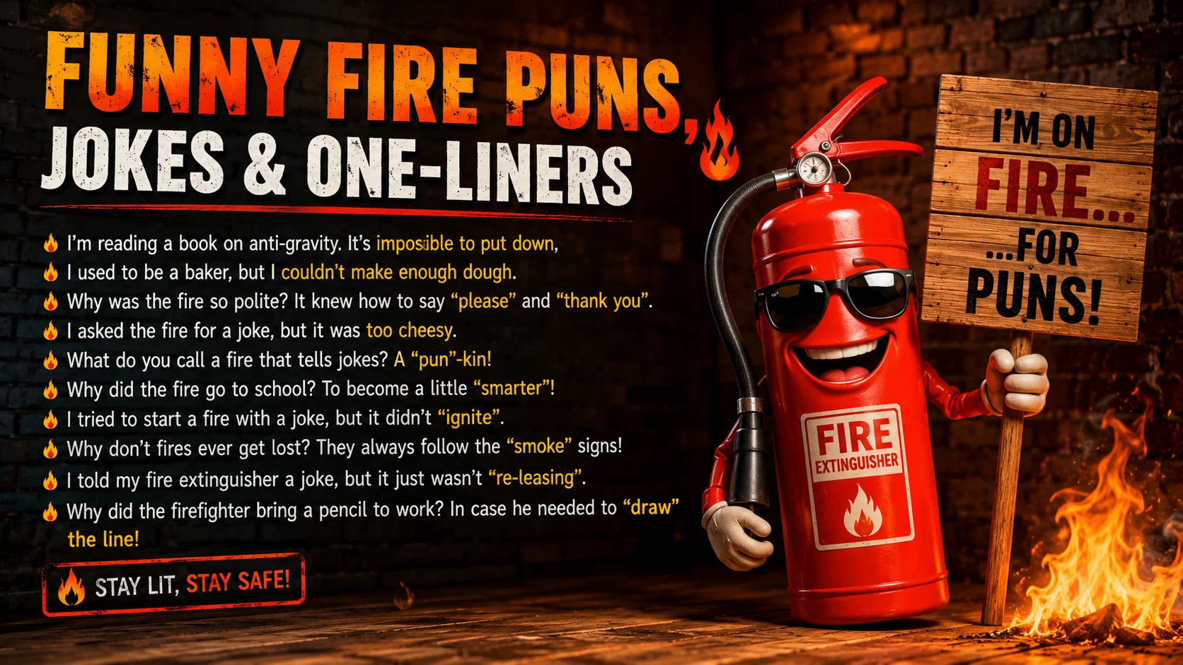 Funny Fire Puns, Jokes & One-Liners